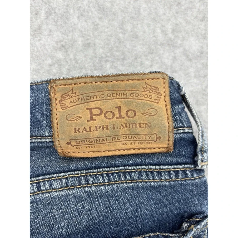 Polo Ralph Lauren Varick Slim Straight Jeans Mens 38x29 Blue Stretch Denim